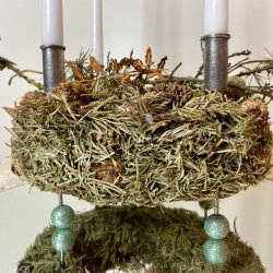 Antikfarvet lysholder